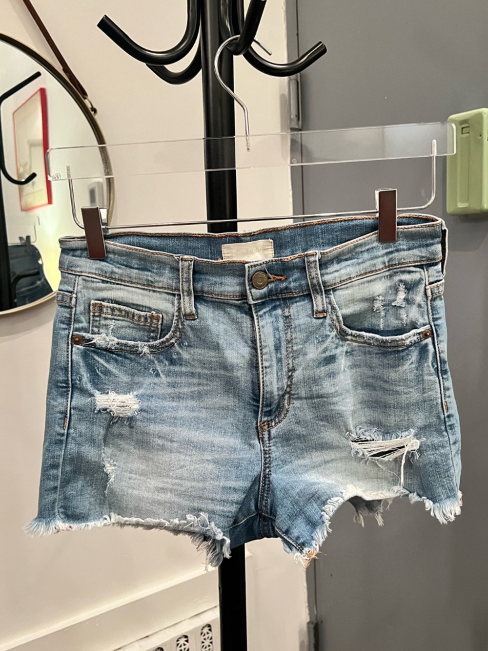 Altar'd State Light Blue Distressed Denim Cutoff Shorts